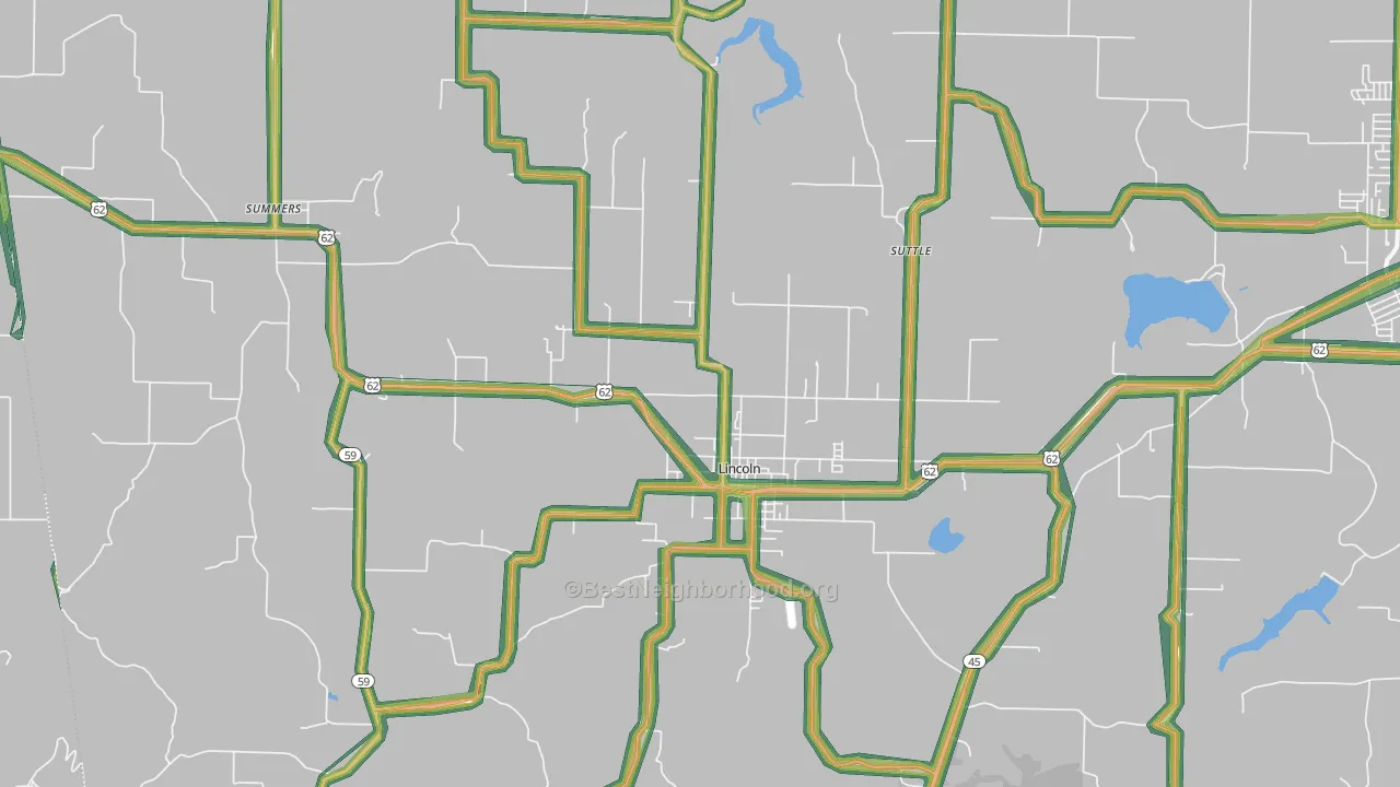 72744, AR Map of Noise Levels in 72744