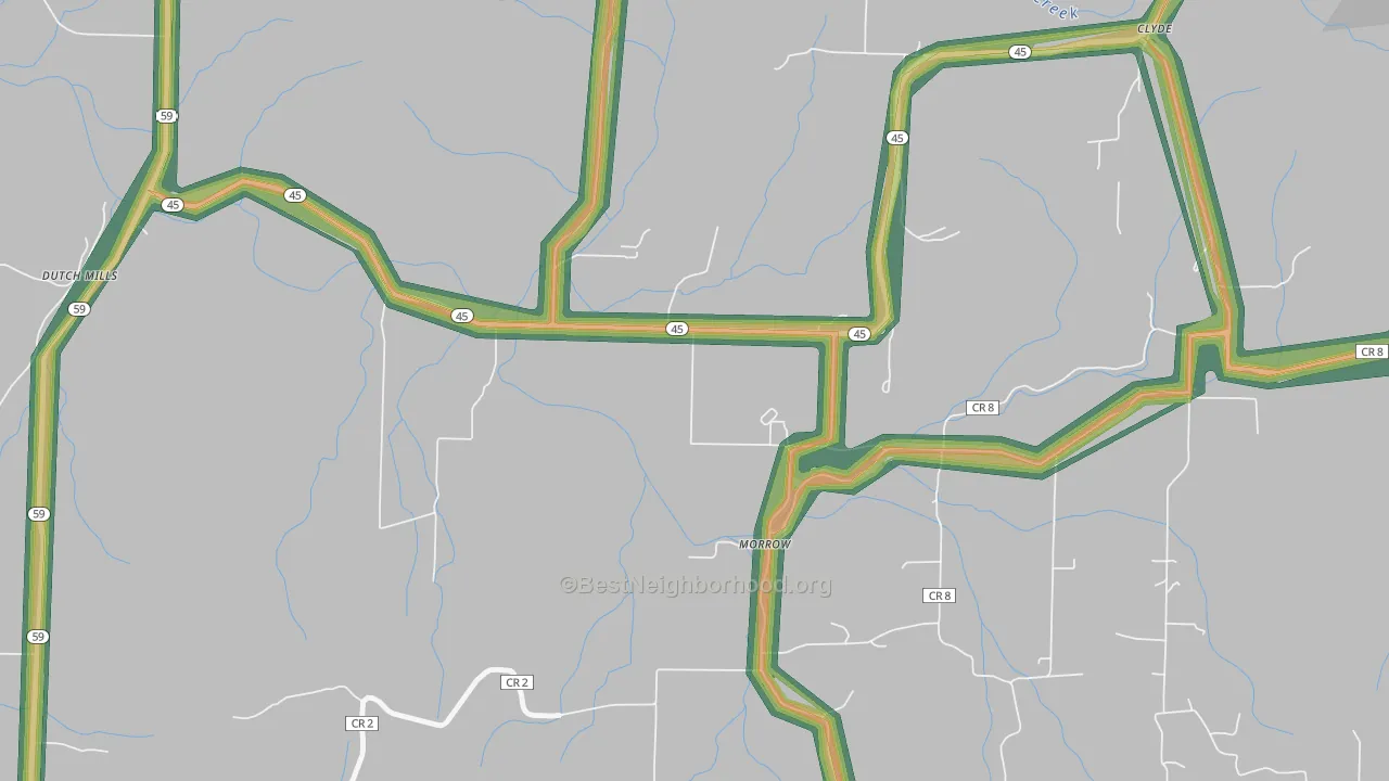 72749, AR Map of Noise Levels in 72749