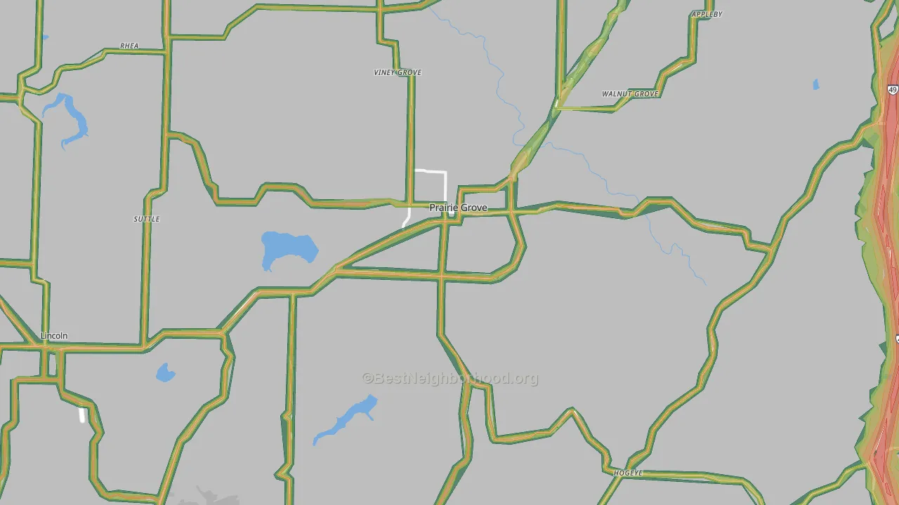 72753, AR Map of Noise Levels in 72753