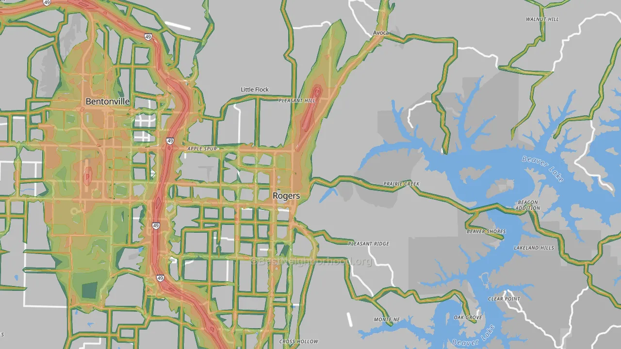 72756, AR Map of Noise Levels in 72756