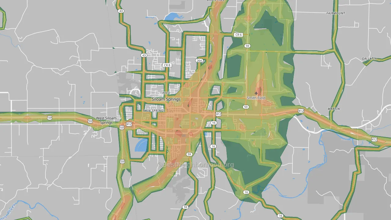 72761, AR Map of Noise Levels in 72761