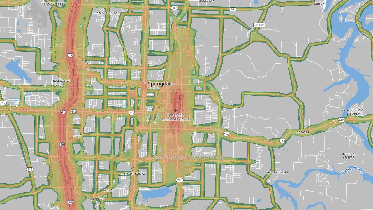 72764, AR Map of Noise Levels in 72764