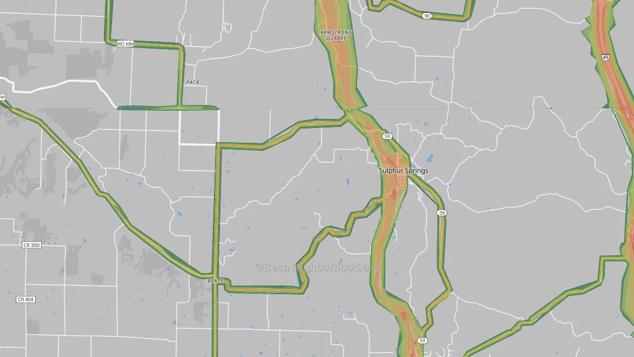 72768, AR Map of Noise Levels in 72768