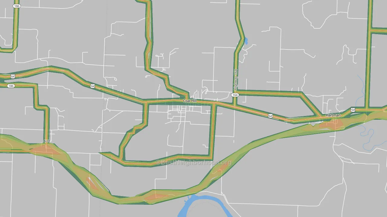 72832, AR Map of Noise Levels in 72832