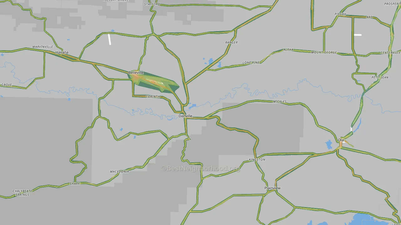 72833, AR Map of Noise Levels in 72833