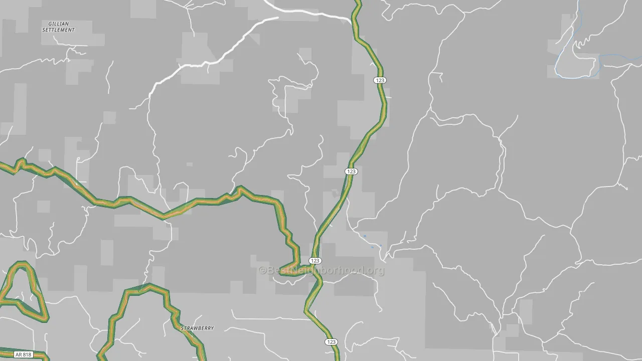 72839, AR Map of Noise Levels in 72839