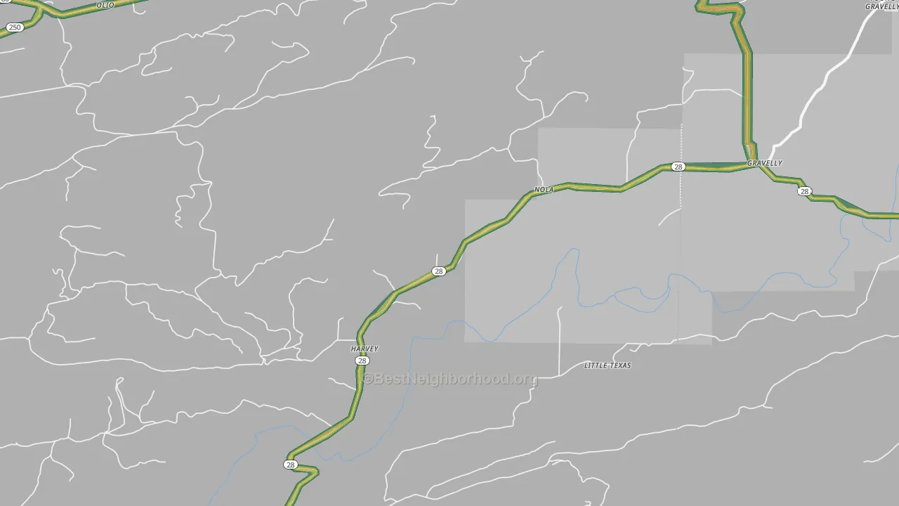 72841, AR Map of Noise Levels in 72841