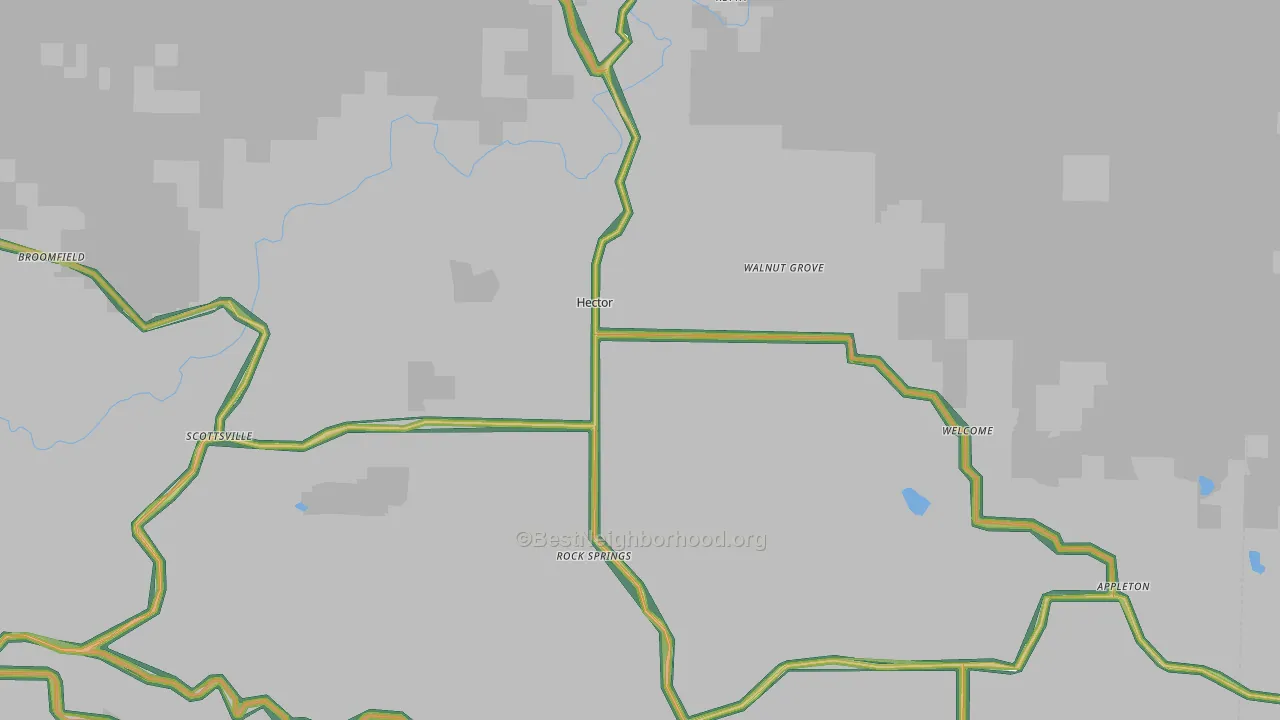 72843, AR Map of Noise Levels in 72843
