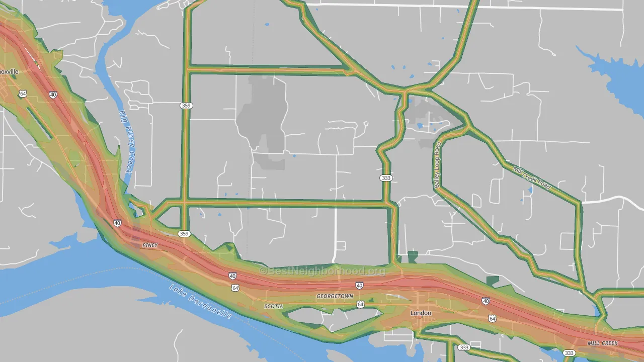 72847, AR Map of Noise Levels in 72847