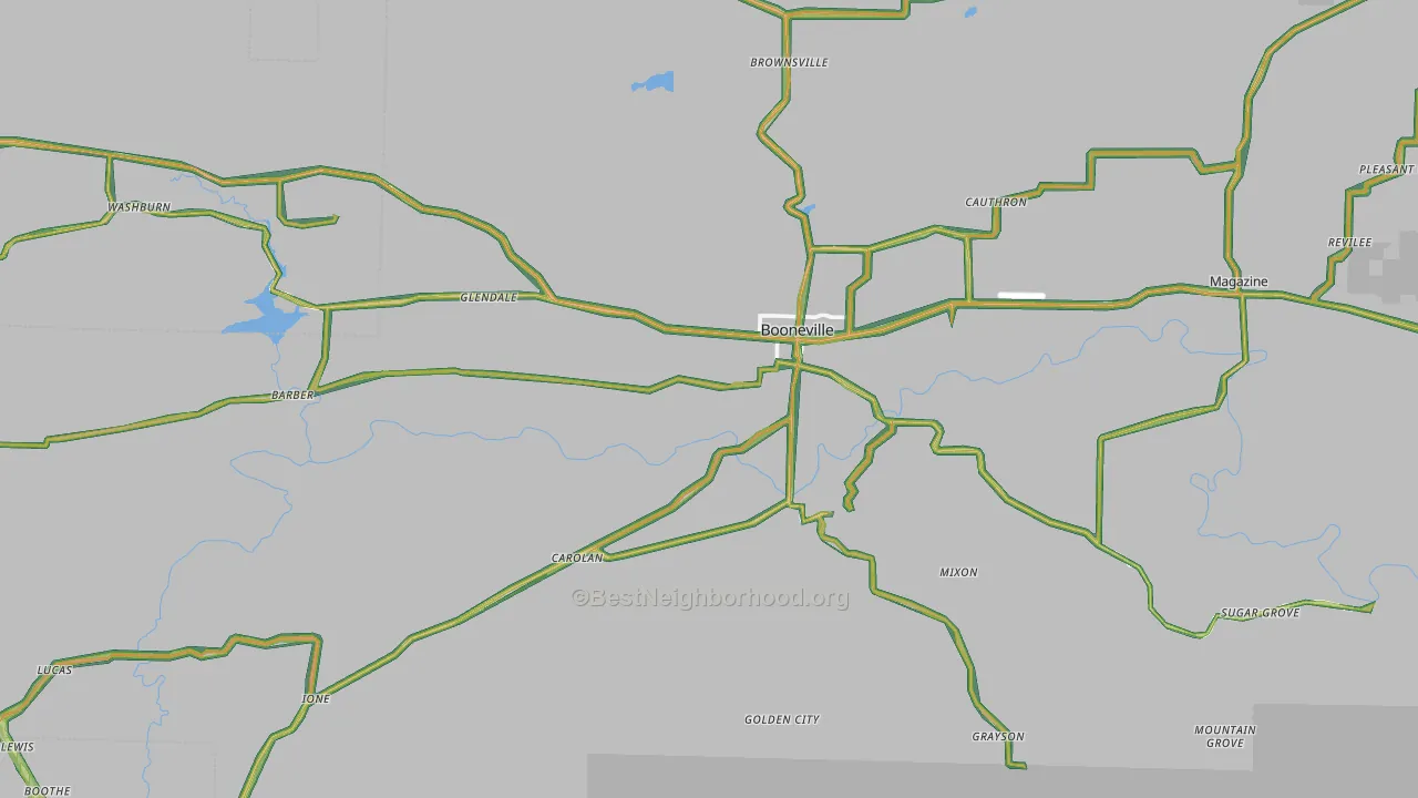 72927, AR Map of Noise Levels in 72927