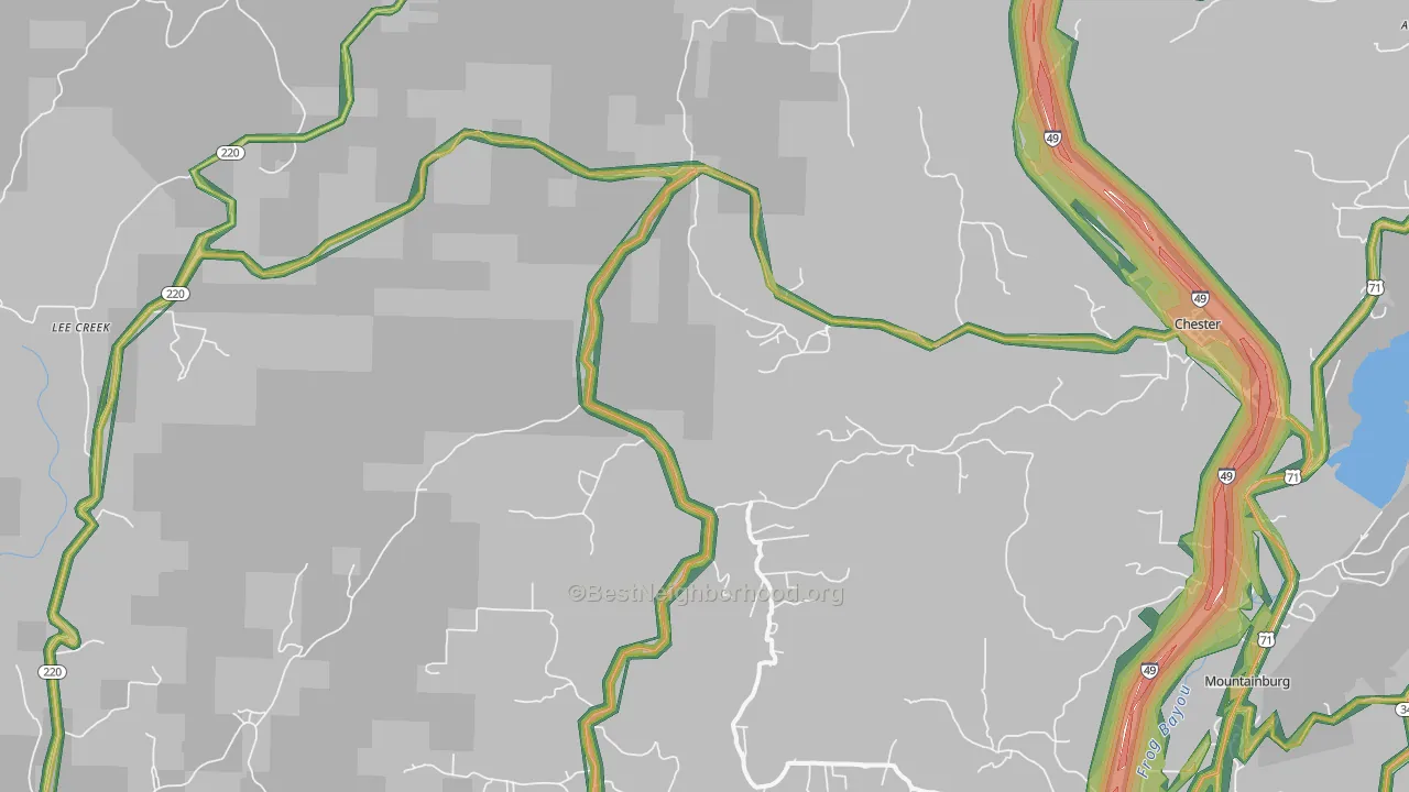 72934, AR Map of Noise Levels in 72934