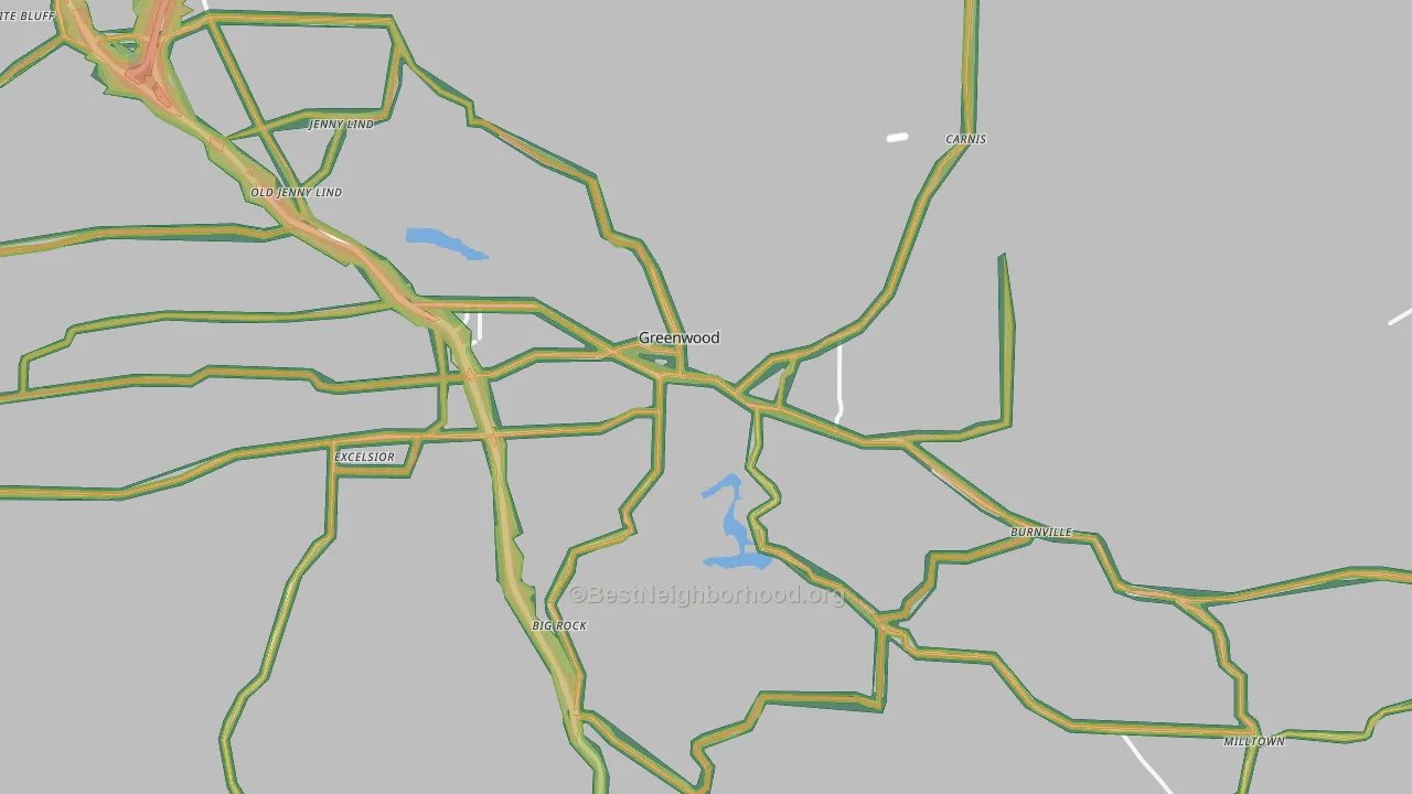 72936, AR Map of Noise Levels in 72936
