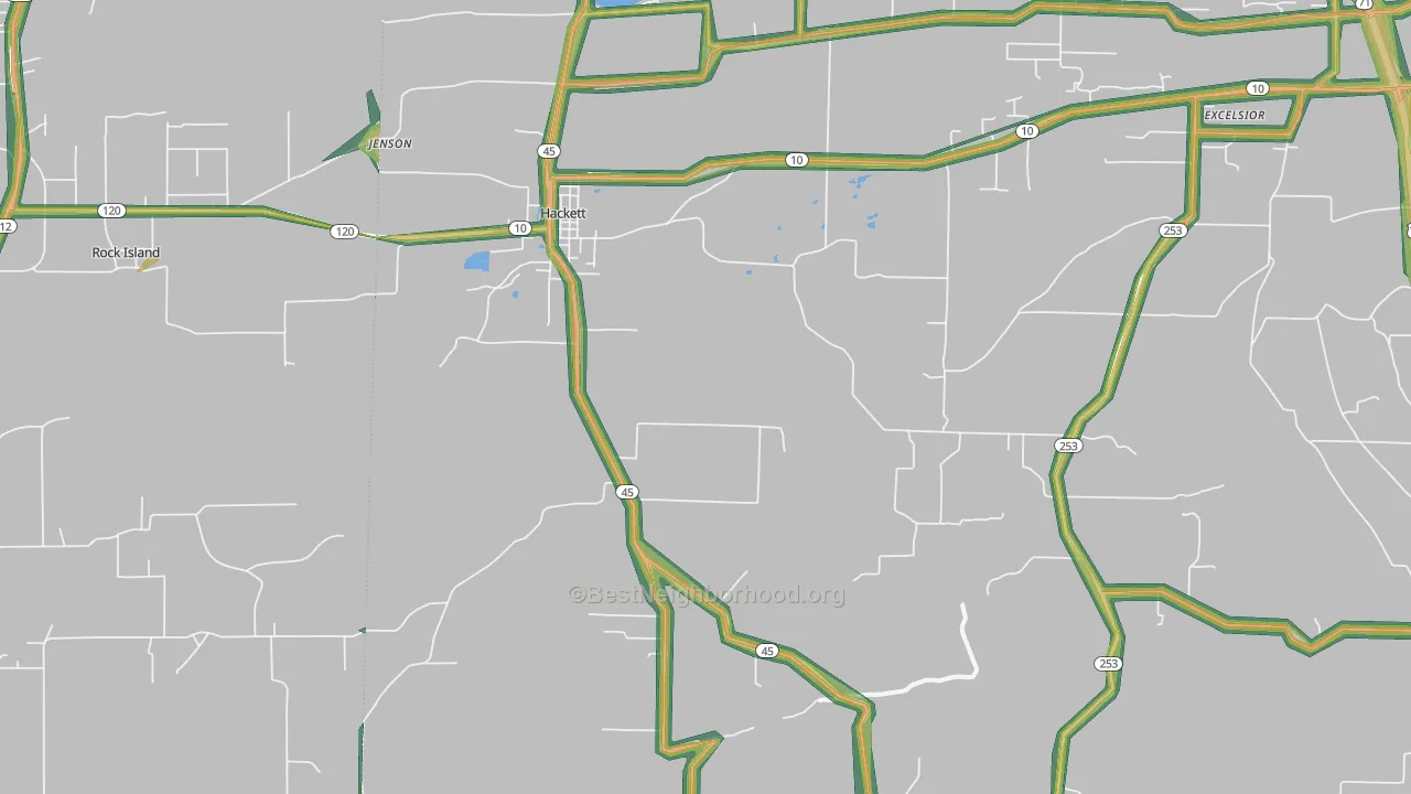 72937, AR Map of Noise Levels in 72937