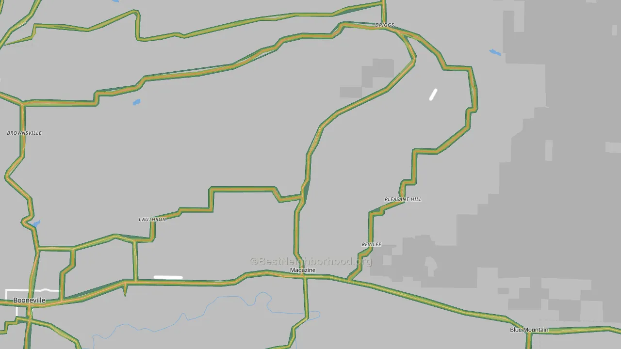 72943, AR Map of Noise Levels in 72943