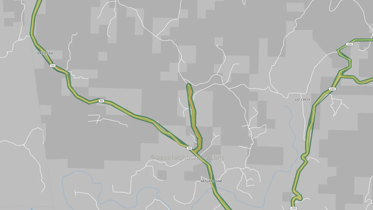 72948, AR Map of Noise Levels in 72948