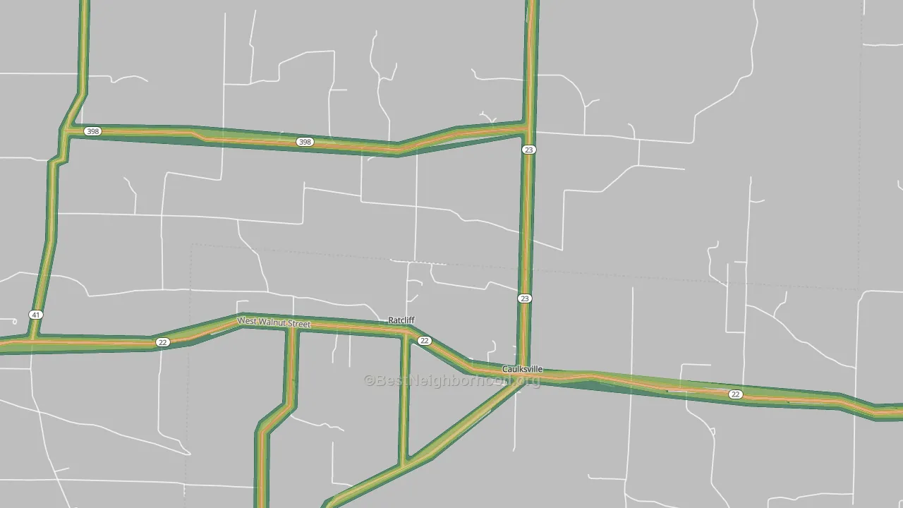 72951, AR Map of Noise Levels in 72951