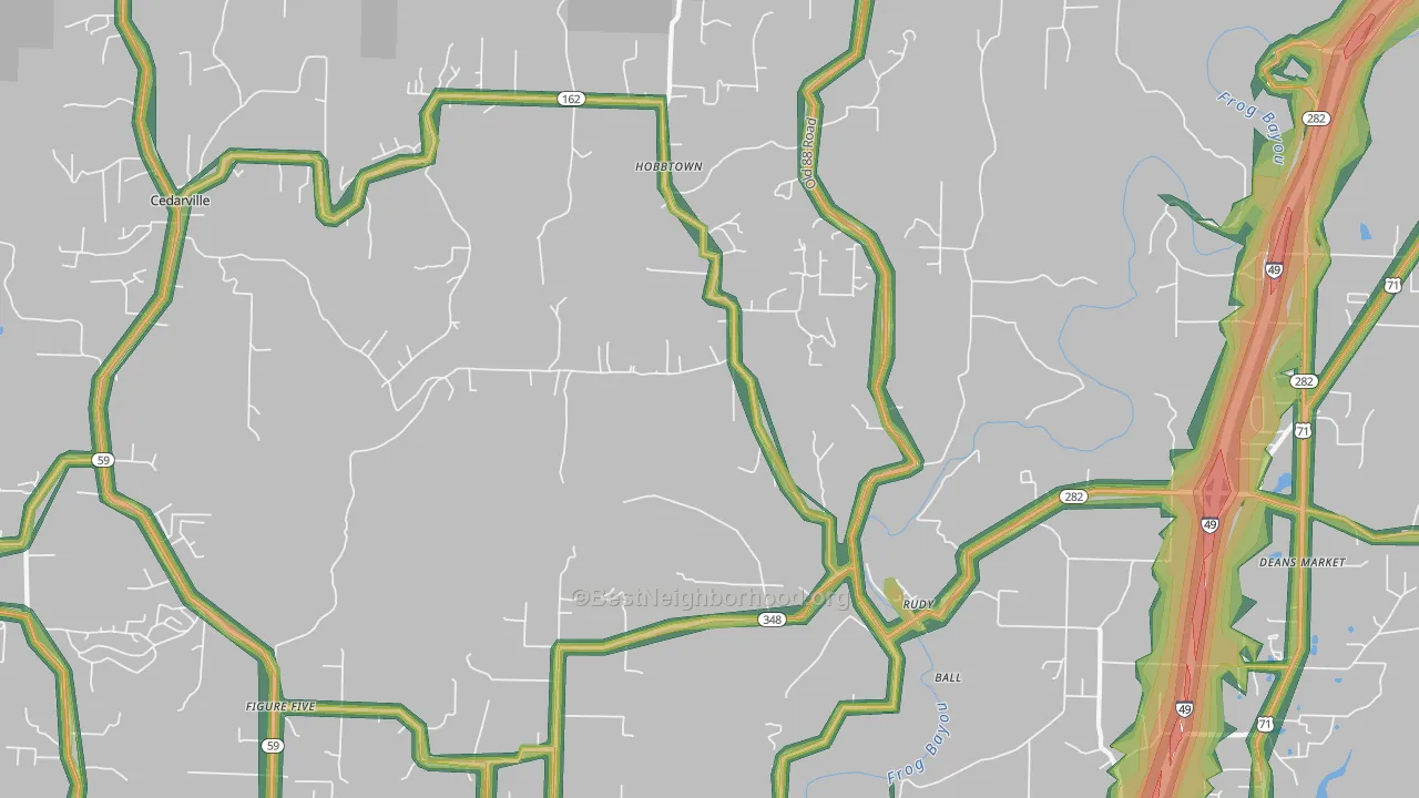 72952, AR Map of Noise Levels in 72952