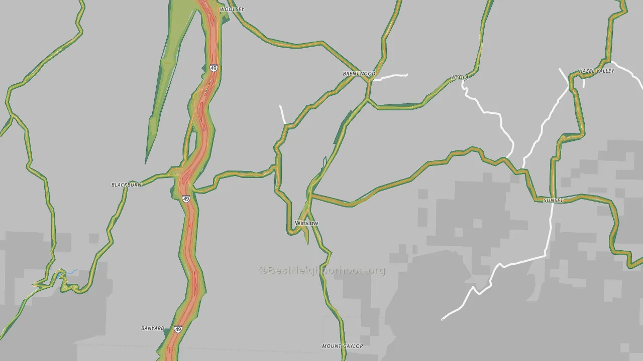 72959, AR Map of Noise Levels in 72959