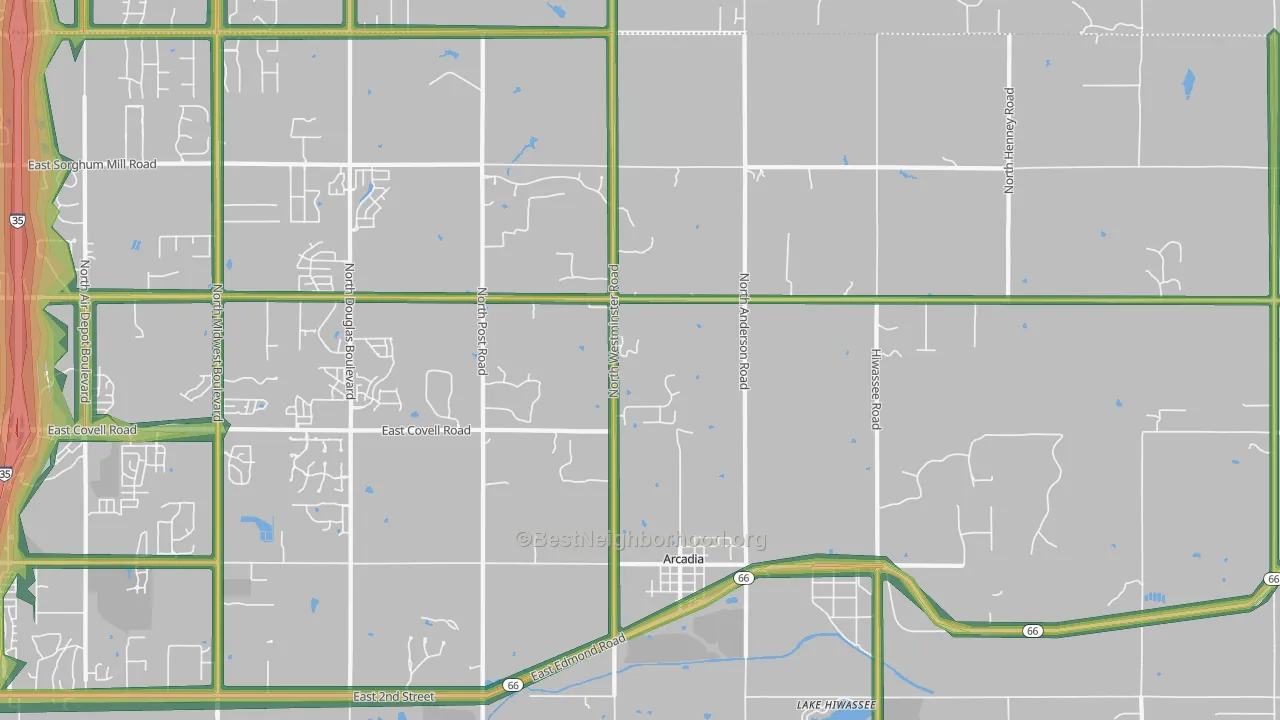 73007, OK Map of Noise Levels in 73007