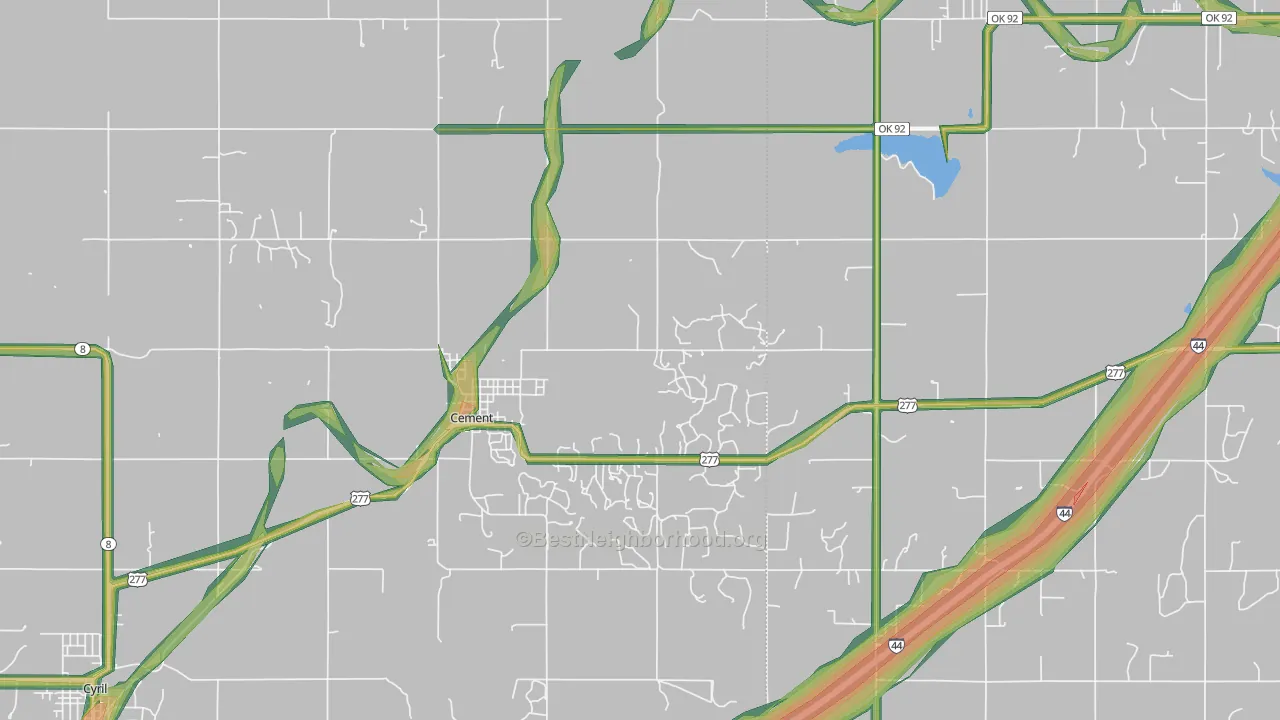 73017, OK Map of Noise Levels in 73017