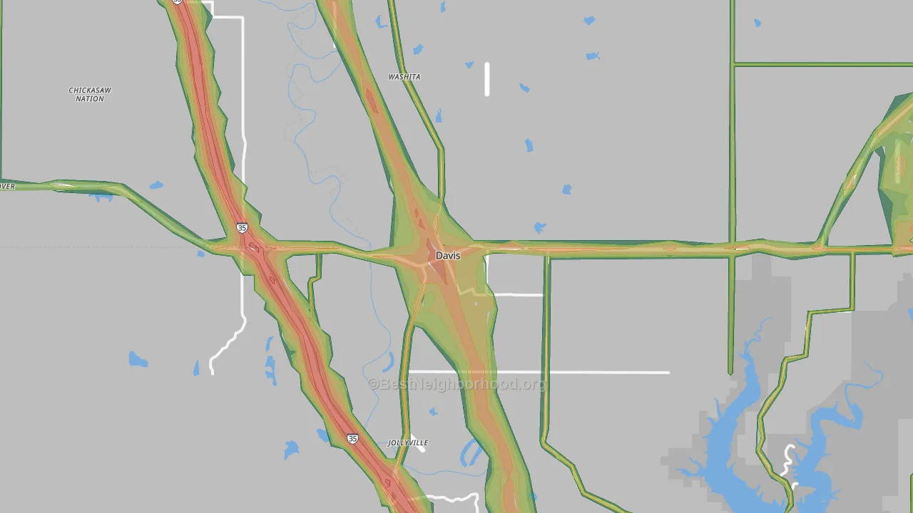 73030, OK Map of Noise Levels in 73030
