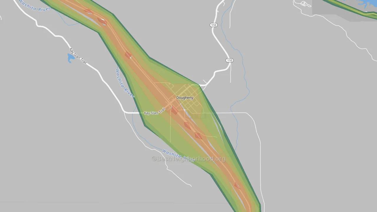73032, OK Map of Noise Levels in 73032