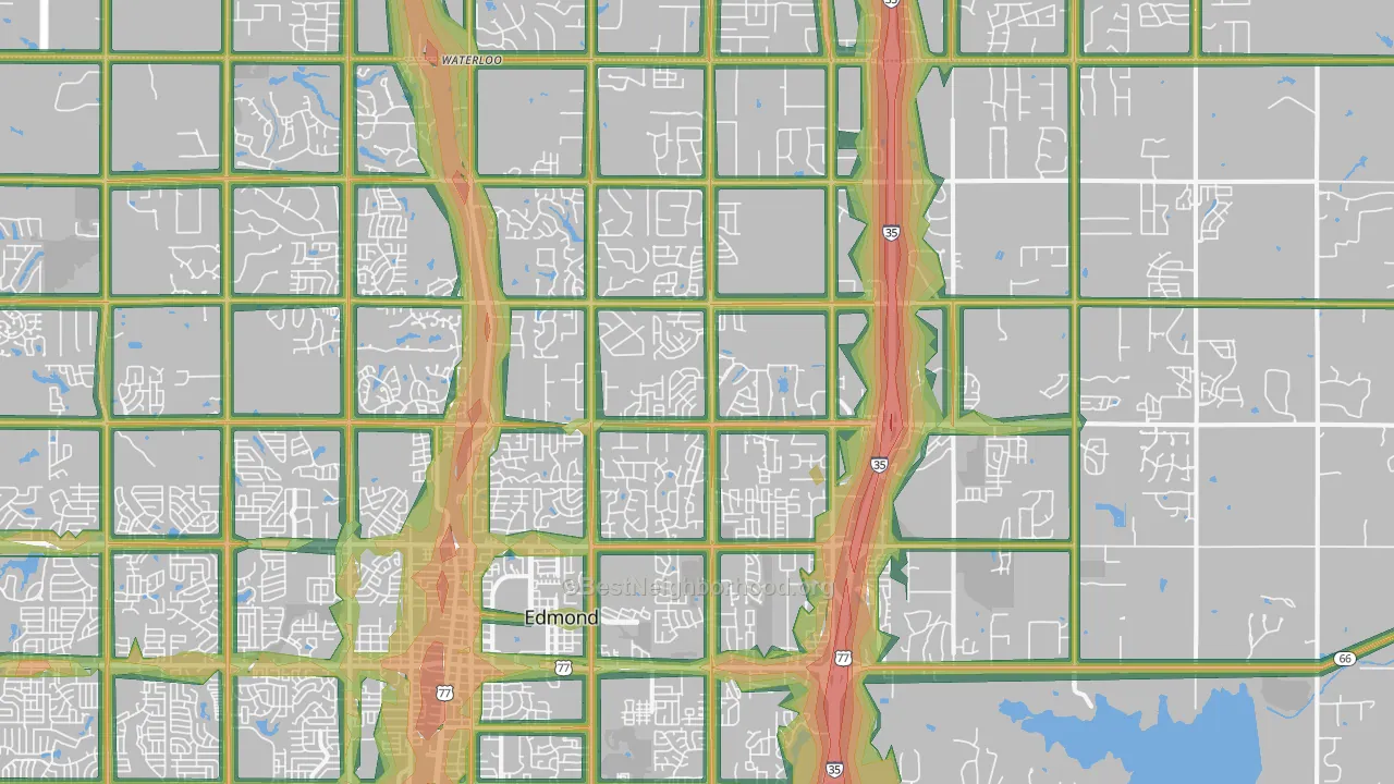 73034, OK Map of Noise Levels in 73034