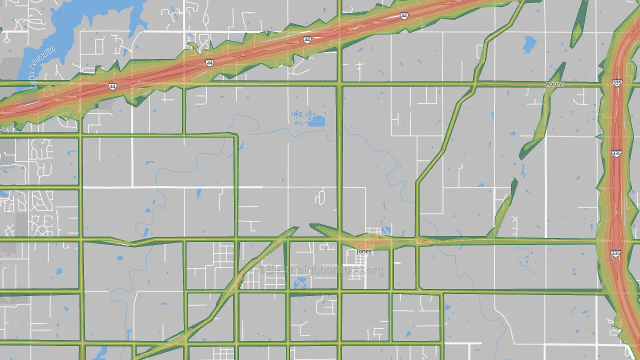 73049, OK Map of Noise Levels in 73049