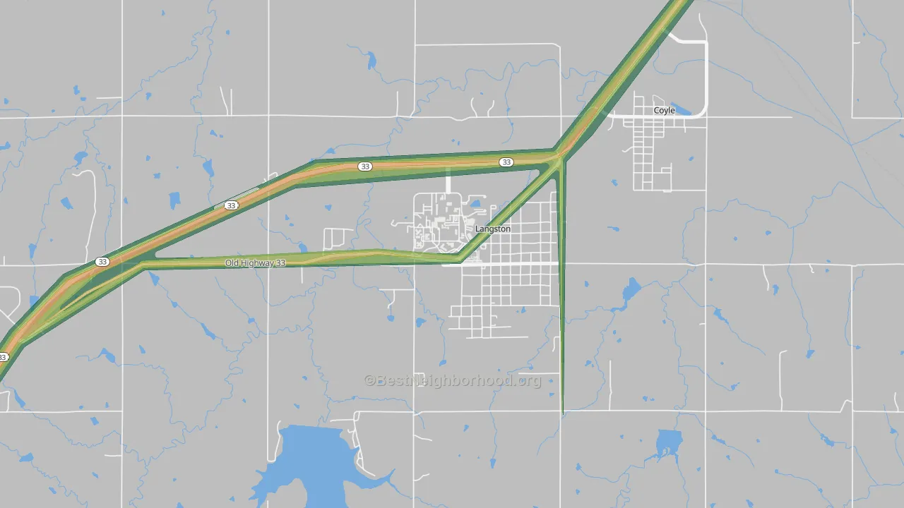 73050, OK Map of Noise Levels in 73050