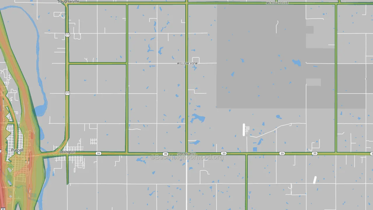 73051, OK Map of Noise Levels in 73051