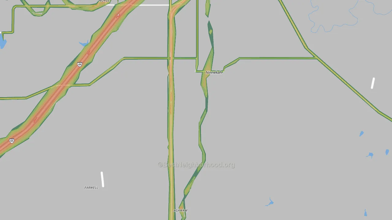 73067, OK Map of Noise Levels in 73067