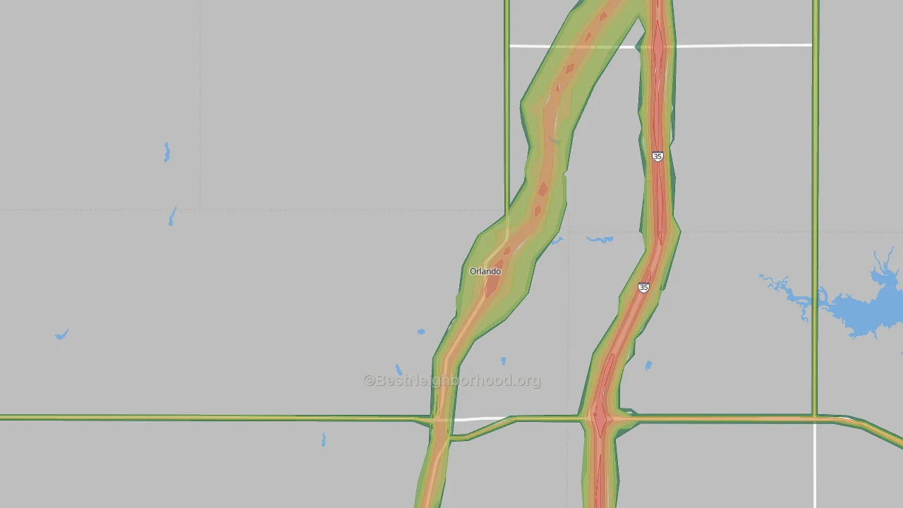 73073, OK Map of Noise Levels in 73073