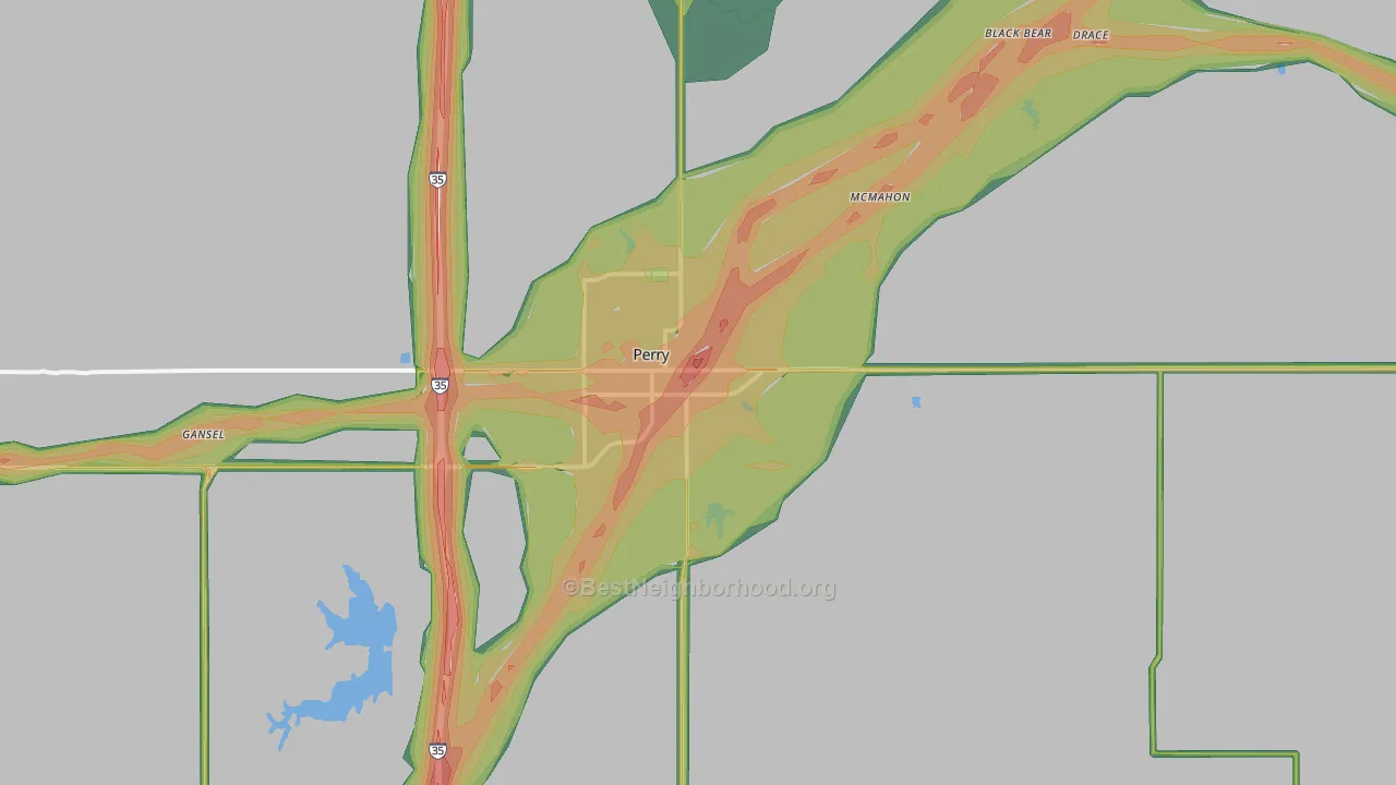 73077, OK Map of Noise Levels in 73077