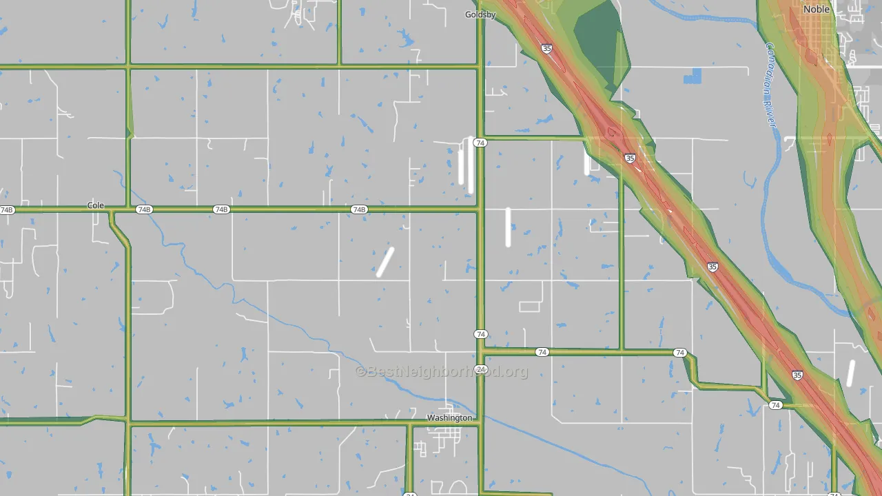 73093, OK Map of Noise Levels in 73093