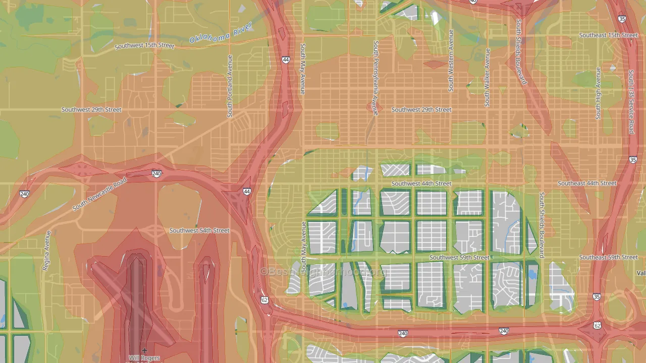 73119, OK Map of Noise Levels in 73119
