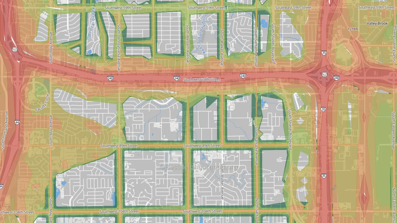 73139, OK Map of Noise Levels in 73139
