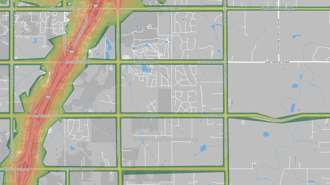 73151, OK Map of Noise Levels in 73151