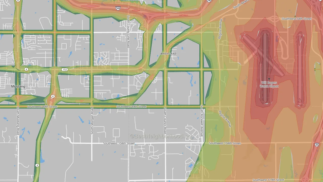 73169, OK Map of Noise Levels in 73169