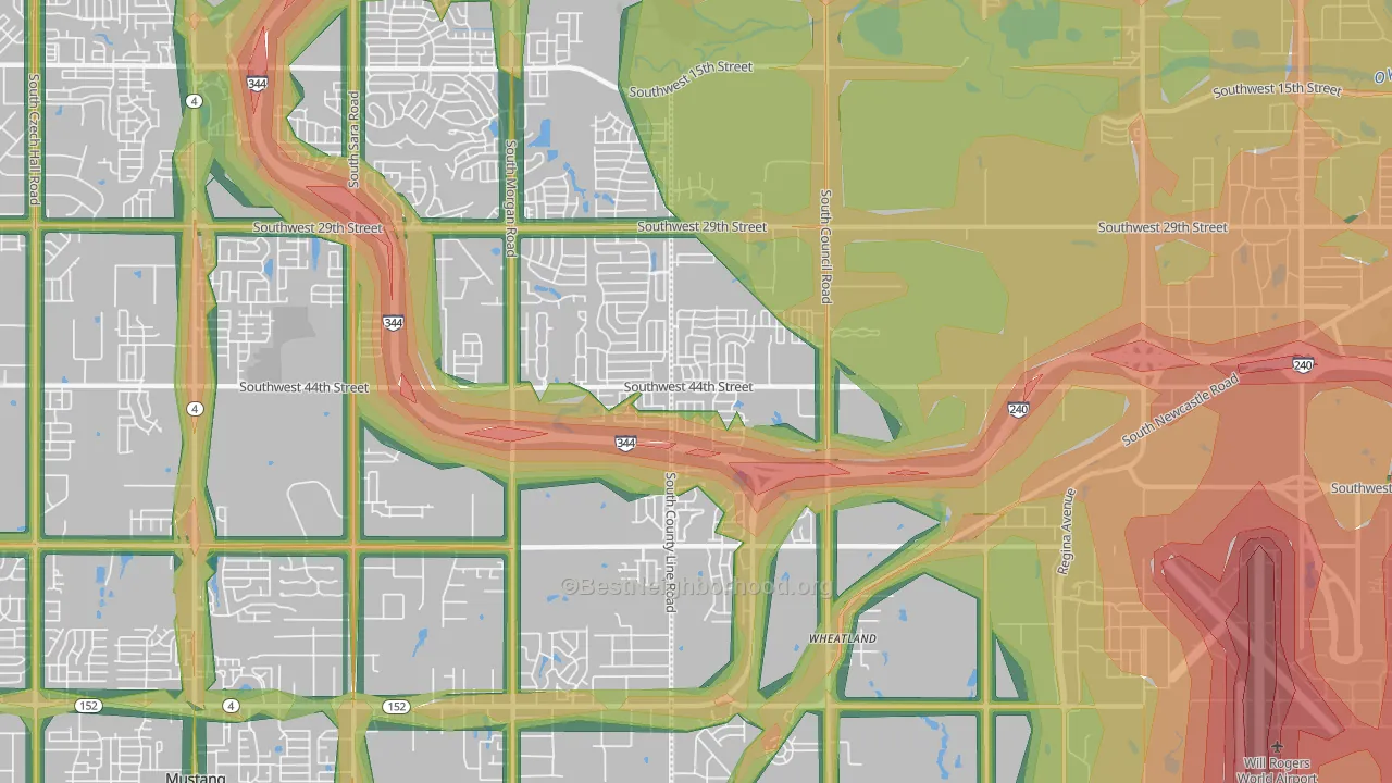 73179, OK Map of Noise Levels in 73179