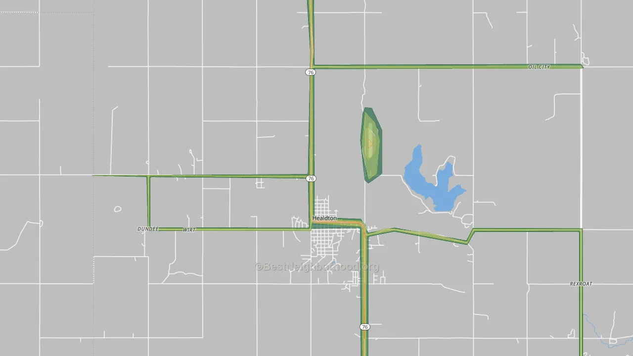 73438, OK Map of Noise Levels in 73438