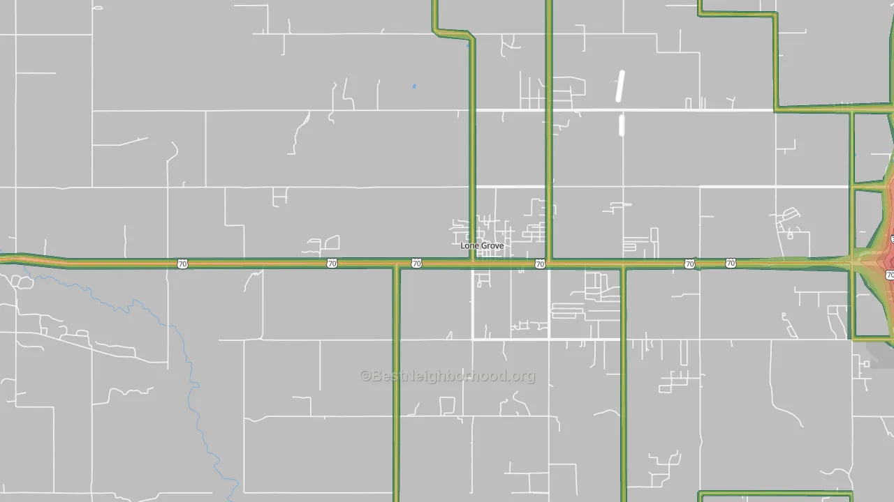73443, OK Map of Noise Levels in 73443