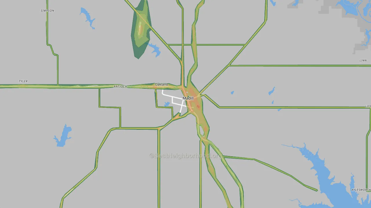 73446, OK Map of Noise Levels in 73446