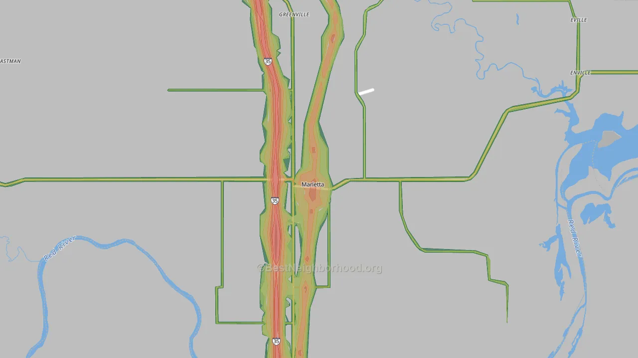 73448, OK Map of Noise Levels in 73448