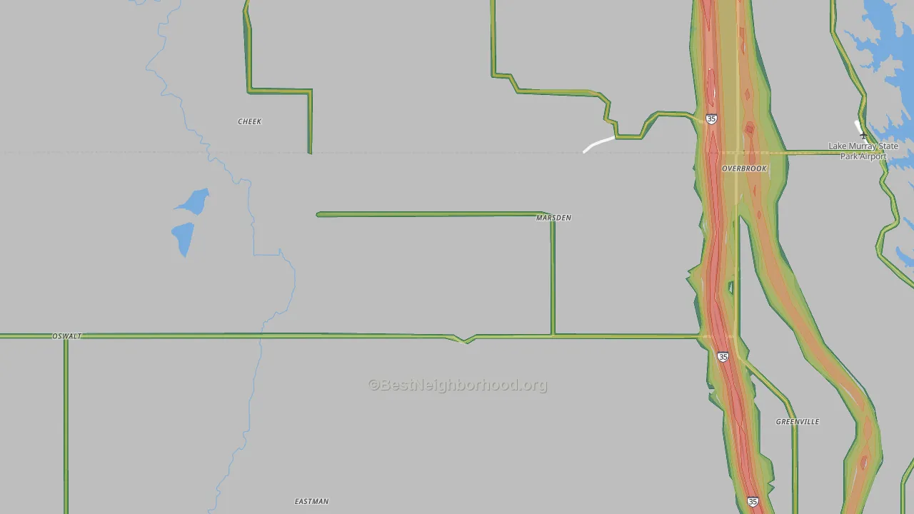 73453, OK Map of Noise Levels in 73453