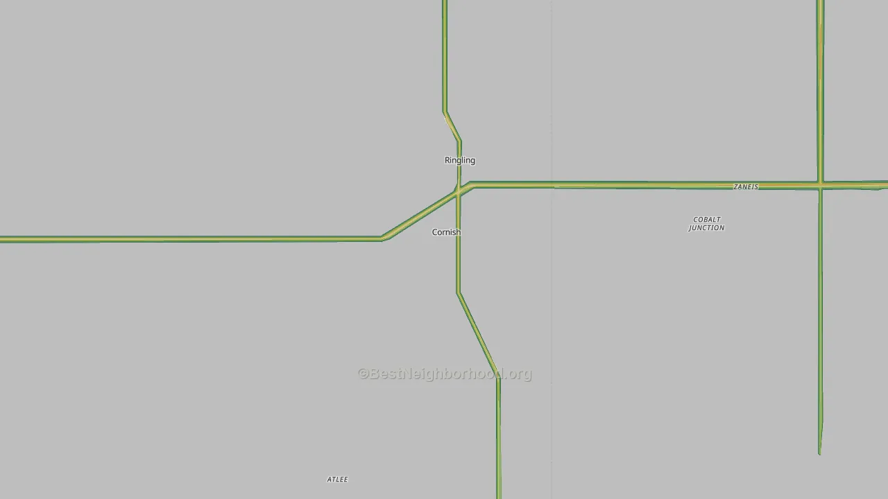 73456, OK Map of Noise Levels in 73456