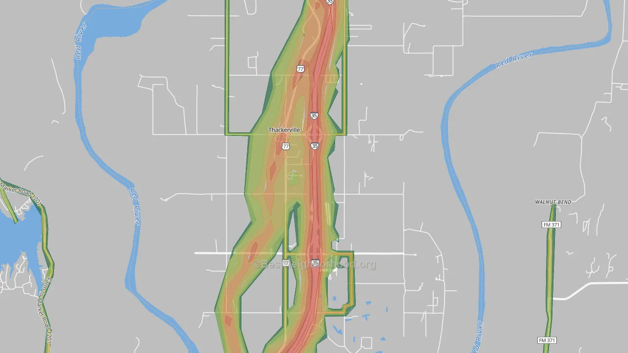 73459, OK Map of Noise Levels in 73459