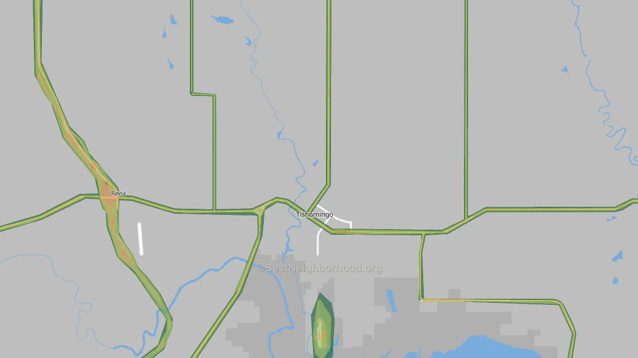 73460, OK Map of Noise Levels in 73460