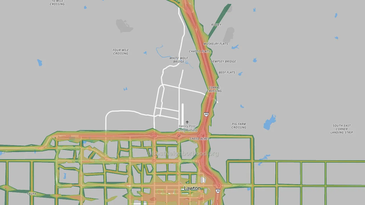 73503, OK Map of Noise Levels in 73503
