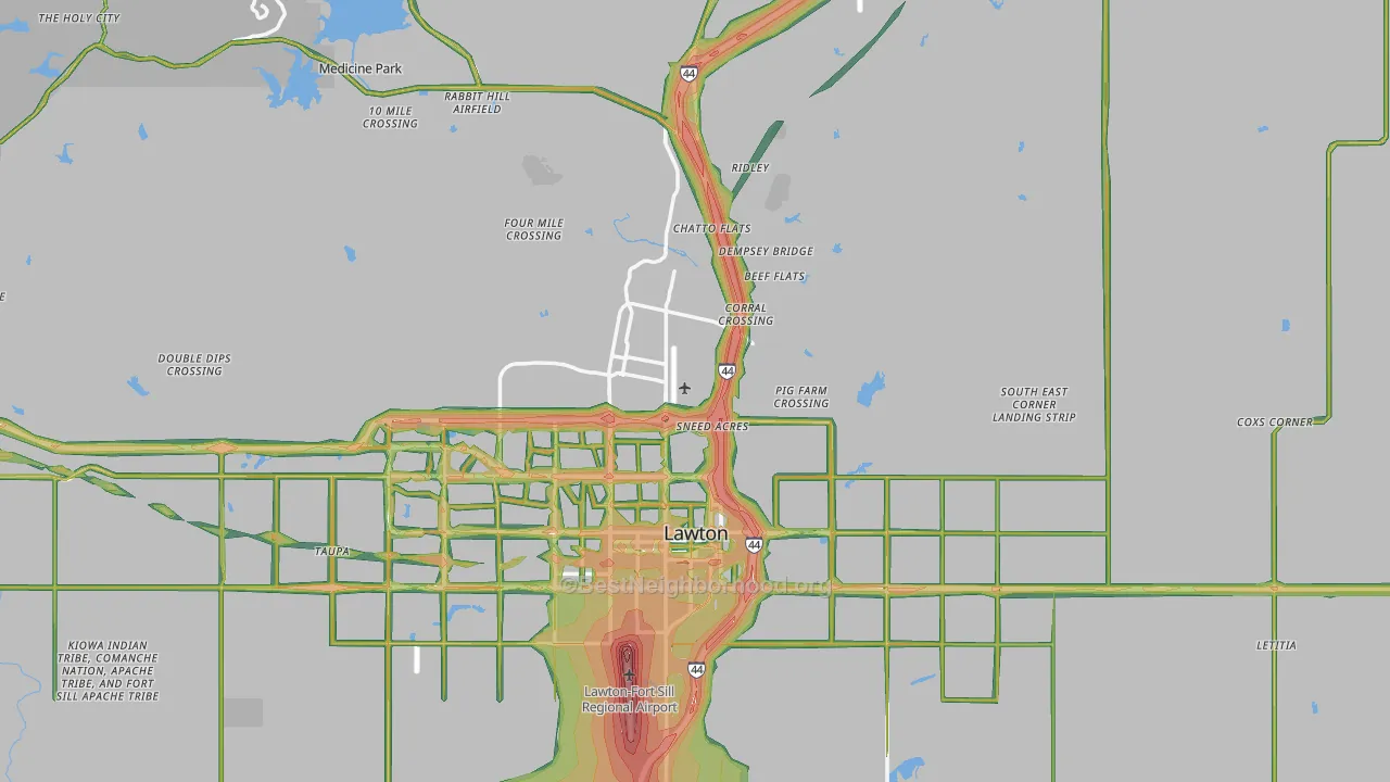 73507, OK Map of Noise Levels in 73507