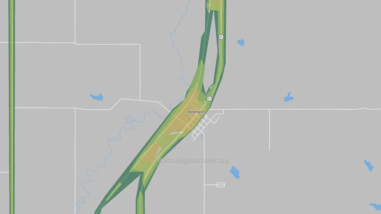 73520, OK Map of Noise Levels in 73520